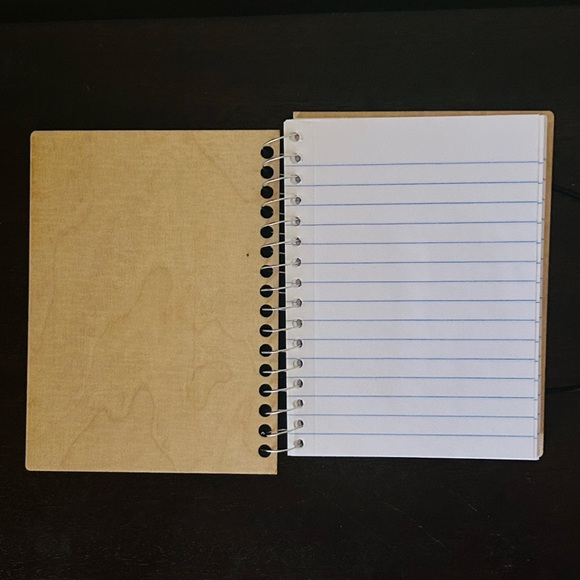 🦋 Kitten & Butterfly Wooden Artisan Handmade Notebook - Picture 3 of 6